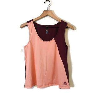 Adidas Primegreen Ambient Blush Color Block Performance Tank Top Women’s Small